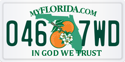 FL license plate 0467WD