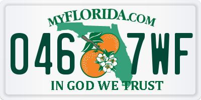 FL license plate 0467WF