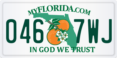 FL license plate 0467WJ