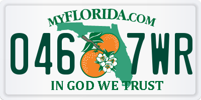 FL license plate 0467WR