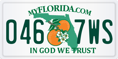 FL license plate 0467WS