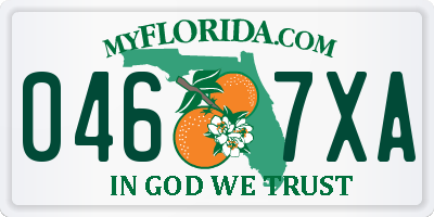 FL license plate 0467XA