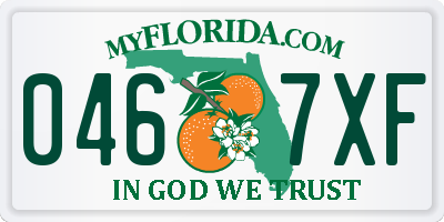 FL license plate 0467XF