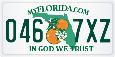 FL license plate 0467XZ