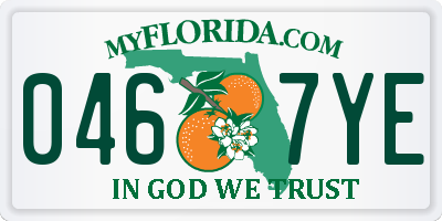 FL license plate 0467YE