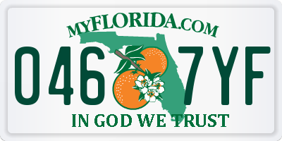 FL license plate 0467YF