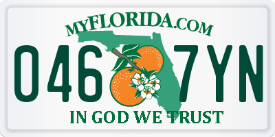 FL license plate 0467YN