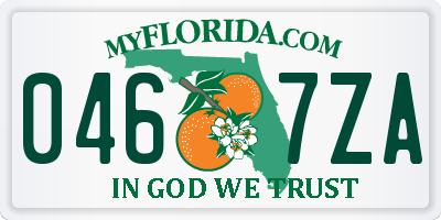 FL license plate 0467ZA