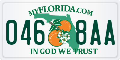 FL license plate 0468AA