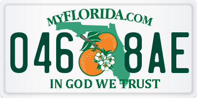 FL license plate 0468AE
