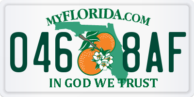 FL license plate 0468AF