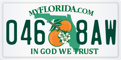 FL license plate 0468AW