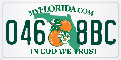 FL license plate 0468BC