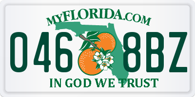 FL license plate 0468BZ