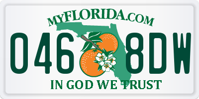FL license plate 0468DW