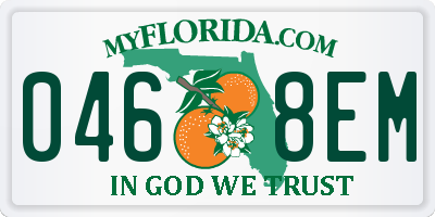 FL license plate 0468EM