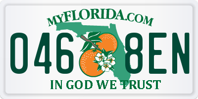FL license plate 0468EN
