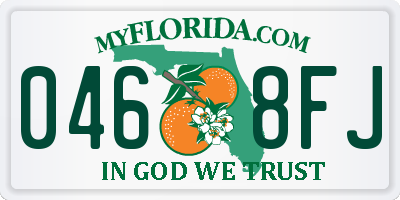 FL license plate 0468FJ