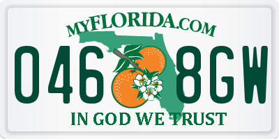 FL license plate 0468GW