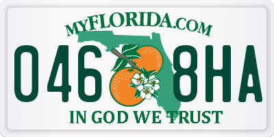 FL license plate 0468HA