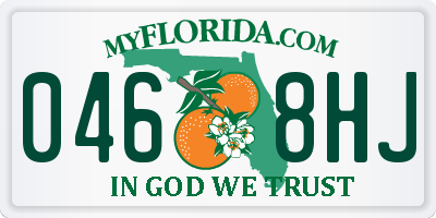 FL license plate 0468HJ