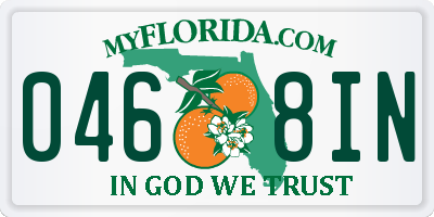 FL license plate 0468IN