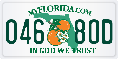FL license plate 0468OD