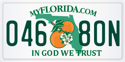 FL license plate 0468ON