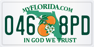 FL license plate 0468PD