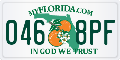 FL license plate 0468PF