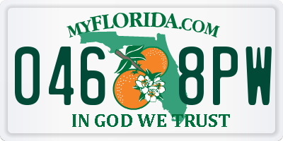 FL license plate 0468PW