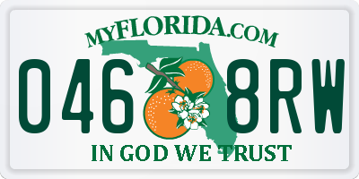 FL license plate 0468RW