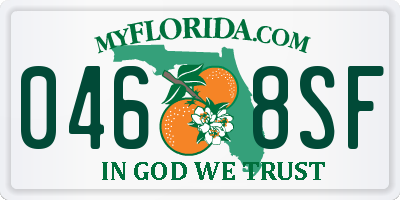 FL license plate 0468SF