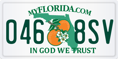 FL license plate 0468SV