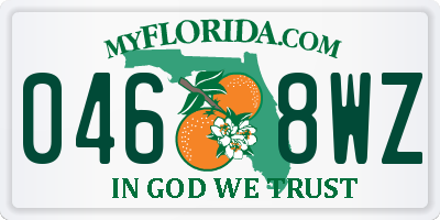 FL license plate 0468WZ