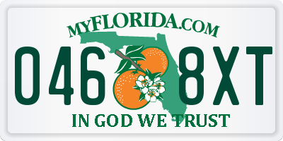 FL license plate 0468XT