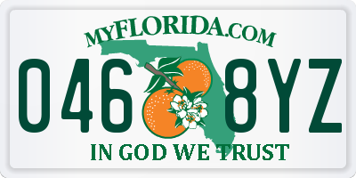 FL license plate 0468YZ