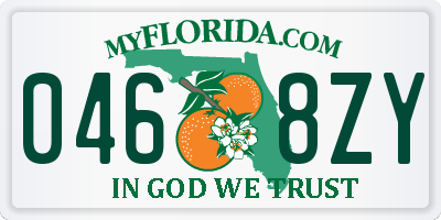 FL license plate 0468ZY