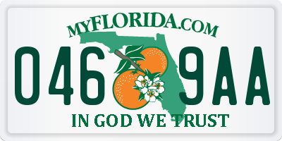 FL license plate 0469AA
