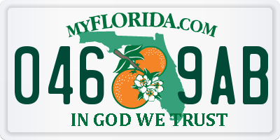 FL license plate 0469AB