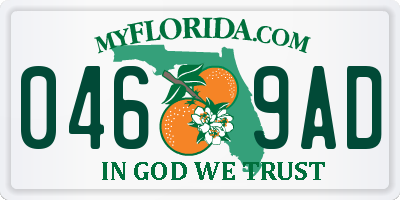 FL license plate 0469AD