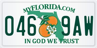 FL license plate 0469AW