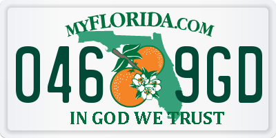 FL license plate 0469GD