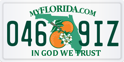FL license plate 0469IZ