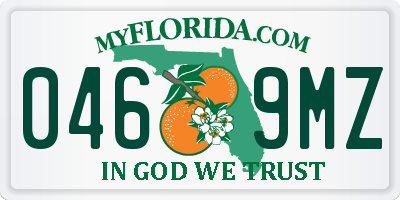 FL license plate 0469MZ