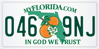 FL license plate 0469NJ