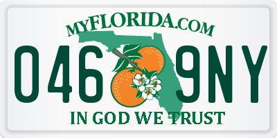 FL license plate 0469NY