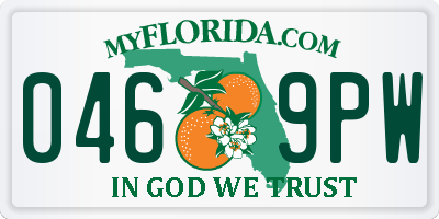 FL license plate 0469PW
