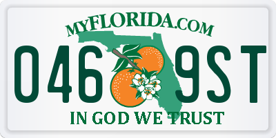 FL license plate 0469ST