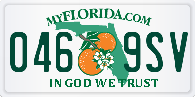 FL license plate 0469SV